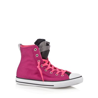 Converse Girl's purple hi-top 'party' slip on trainers